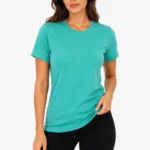 Basic Tişört Bisiklet Yaka Kısa Kol Günlük Yazlık Slim Fit T-Shirt - Su Yeşili