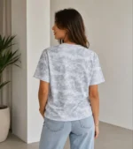 Batik Desenli Tişört Bisiklet Yaka Kısa Kol Regular Fit T-shirt - Gri - Görsel 2