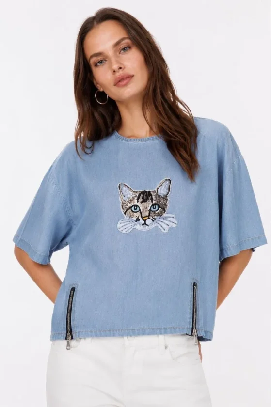 TY6a1f1d0d2da986a1f1d0d2da9a.webp Erkek Baskılı T-Shirt Kısa Kol Bisiklet Yaka Rahat Kalıp Tişört - Mavi - Görsel 1