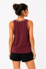 Sporcu Atlet Bisiklet Yaka Kolsuz Yazlık Atlet - Bordo - Görsel 3