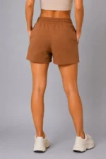 Dokuma Kumaş Cepli Bağcıklı Regular Fit Yazlık Şort - Kahverengi - Görsel 2