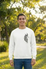 Sevgililer Günü Baskılı Oversize Bisiklet Yaka Sweatshirt - Beyaz