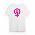 8 Mart Dünya Kadınlar Günü Baskılı Oversize Bisiklet Yaka T-shirt - Beyaz