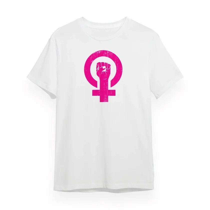 TY6a2994111cb946a2994111cb96.webp 8 Mart Dünya Kadınlar Günü Baskılı Oversize Bisiklet Yaka T-shirt - Beyaz - Görsel 1