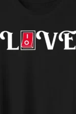 14 Şubat Sevgililer Günü Love Baskılı Oversize Bisiklet Yaka T-shirt - Siyah - Görsel 2