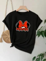 Anneler Günü Hediye Anne Temalı Baskılı Oversize Bisiklet Yaka T-shirt - Siyah - Görsel 4