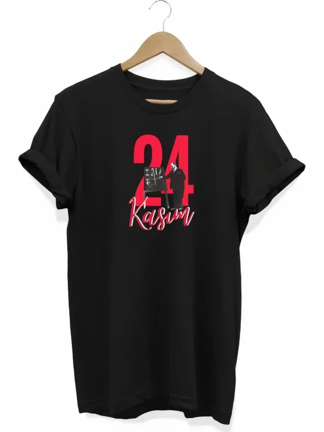 TY6a29a24972b596a29a24972b5b.webp 24 Kasım Öğretmenler Günü Öğretmen Hediyesi Baskılı Oversize T-shirt - Siyah - Görsel 1
