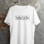24 Kasım Kimya Öğretmeni Hediyesi Baskılı Bisiklet Yaka T-shirt - Beyaz