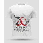 30 Ağustos Zafer Bayramı Baskılı Oversize Bisiklet Yaka T-shirt