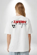 30 Ağustos Zafer Bayramı Atatürk Temalı Oversize Bisiklet Yaka T-shirt - Beyaz - Görsel 2