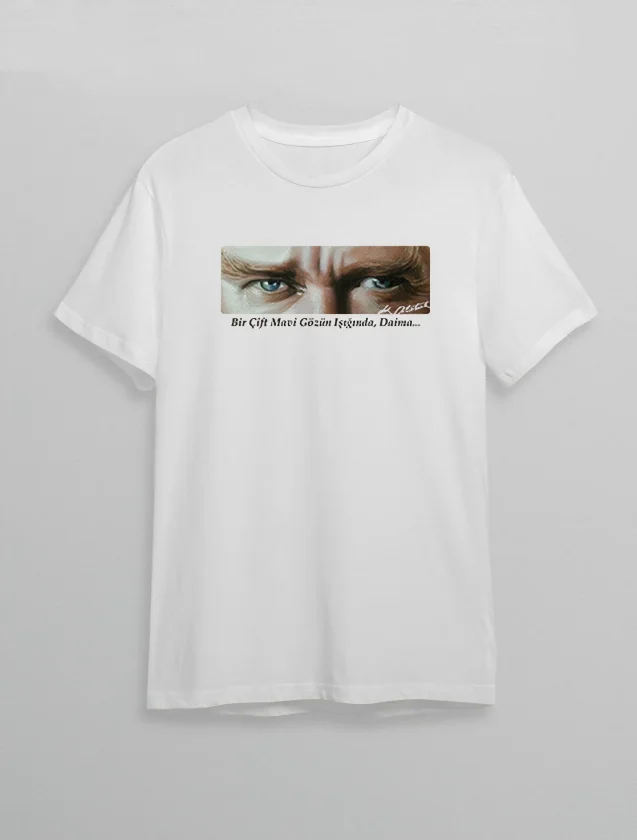 TY6a29a2b0ed7e76a29a2b0ed7ea.webp 10 Kasım Atatürkü Anma Günü Baskılı Oversize Bisiklet Yaka T-shirt - Beyaz - Görsel 1