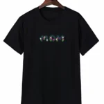 Anneler Günü Mom Çiçek Temalı Baskılı Oversize Bisiklet Yaka T-shirt - Siyah