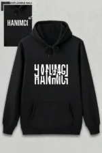 Sevgililer Günü Hanımcı Hediye Baskılı Oversize Kapüşonlu Sweatshirt - Siya