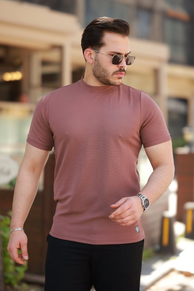 ad9fe81ac4ec685c9fba4c95b7fb3177.jpg Erkek Yarım Balıkçı Yaka Kısa Kollu T-shirt - Görsel 1