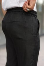 Erkek Beli Lastikli Pera Keten Pantolon - Görsel 3