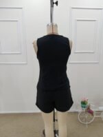 Kadın Askılı önü Düğmeli Asimetrik Detaylı Bluz Ve Astarlı Short Ikili Takım - Görsel 8
