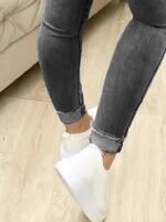 Kadın Yüksek Bel önden Düğmeli Jean Pantolon - Görsel 3