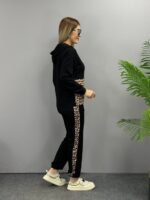 Kadın Uzun Kollu Leopar Detay Sweat Ve Yanı Leopar şerit Detay Pantolon Ikili Takım - Görsel 7