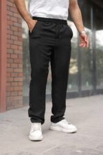 Erkek Beli Lastikli Pera Keten Pantolon