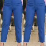 Kadın üste Oturan Paçası Bilek üzerinde Biten Krep Kumaş Pantolon 36 (S) - 50 (5XL)