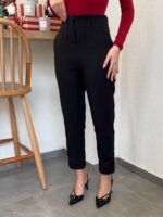 Kadın üste Oturan Paçası Bilek üzerinde Biten Atlas Kumaş Pantolon 36 (S) - 48 (4XL) - Görsel 6