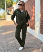 Kadın Uzun Kollu önden Fermuarlı Pul Payetli Alt üst Viskon Iki Iplik Takım - Görsel 3
