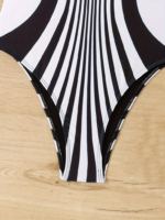Kadın Yuvarlak Yaka Askılı Zebra Desen Baskılı Dalgıç Mayo - Görsel 8