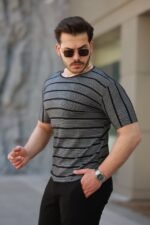 Erkek Petek Desenli Kısa Kollu T-shirt - Görsel 2