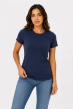 3’lü Kısa Kollu Bisiklet Yaka Basic Slim Fit T-Shirt - Mor - Petrol Mavisi - Hardal - Görsel 3