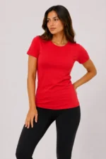 3’lü Kısa Kollu Bisiklet Yaka Basic Slim Fit T-Shirt - Kırmızı - Mavi - Turuncu - Görsel 2