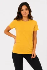 3’lü Kısa Kollu Bisiklet Yaka Basic Slim Fit T-Shirt - Turuncu - Bej - Hardal - Görsel 4