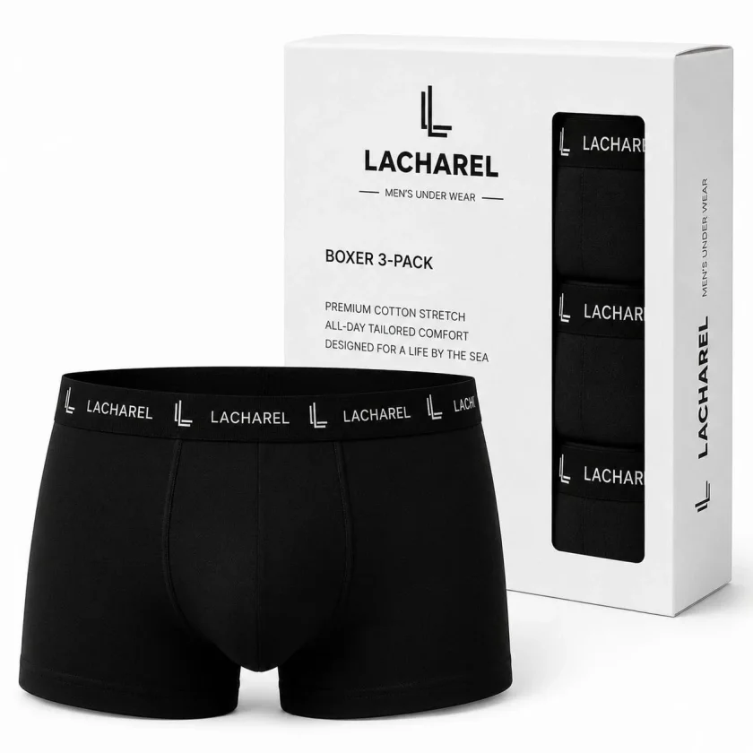 TY6a5a7e9946ec26a5a7e9946ec4.webp Erkek Likralı Pamuklu Nefes Alan Penye Boxer 3lü Paket - Siyah - Görsel 1