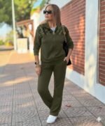 Kadın Uzun Kollu önden Fermuarlı Pul Payetli Alt üst Viskon Iki Iplik Takım - Görsel 2