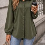 Kadın Haki Yeşili Oversize Gömlek